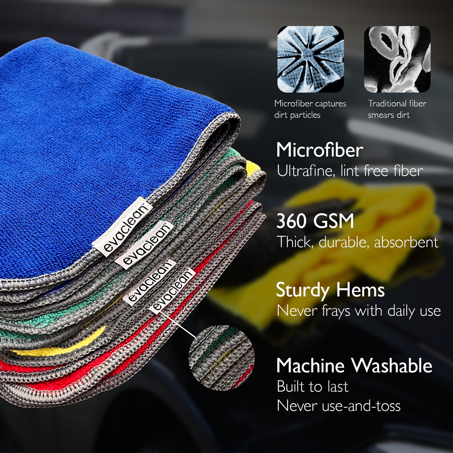 Premium Microfiber Cleaning Cloth 16"x16"