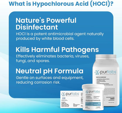 Purtabs hypochlorous acid products with a description of what hypochlorous acid (HOCI) is